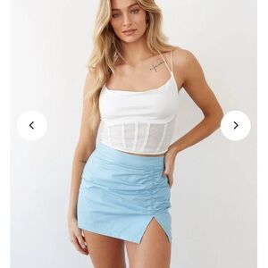 Cotton Candy LA blue fraud leather skort size xs